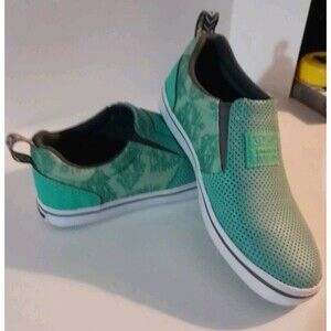 Xtratuf Salom Sisters Leather Slip On Nature/ Womens 6 Green Shoes/  SUPER NICE